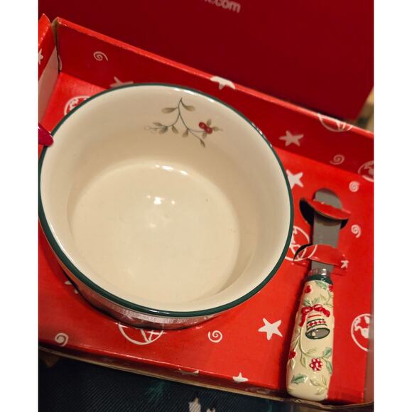 Pfaltzgraff Winterberry Dip Serving Set NIB Bowl with Spreader - Picture 4 of 12